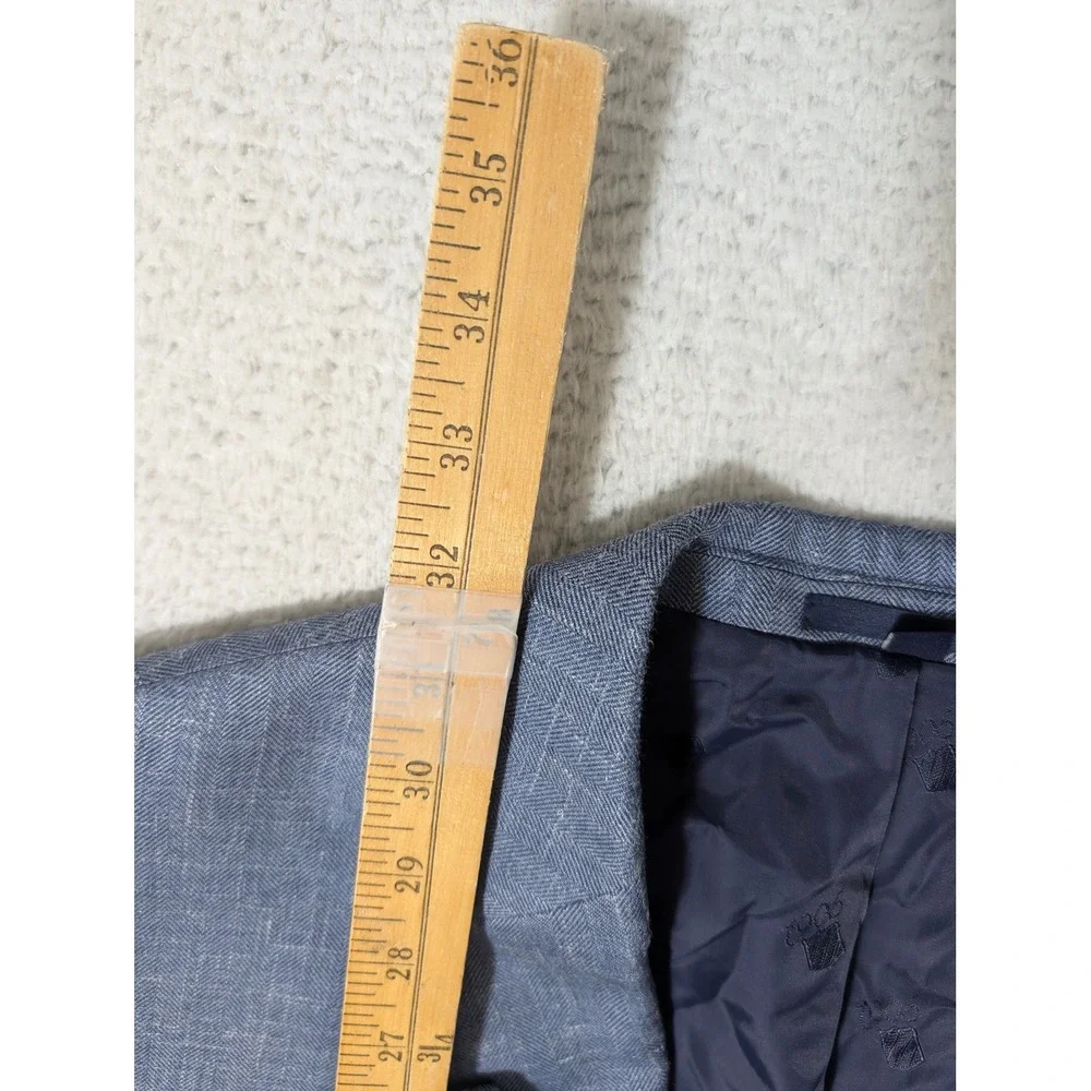 Jos. A. Bank Brrr Nylon Sport Coat Mens 44R Blue Wool Silk Linen Stretch‎ 1905